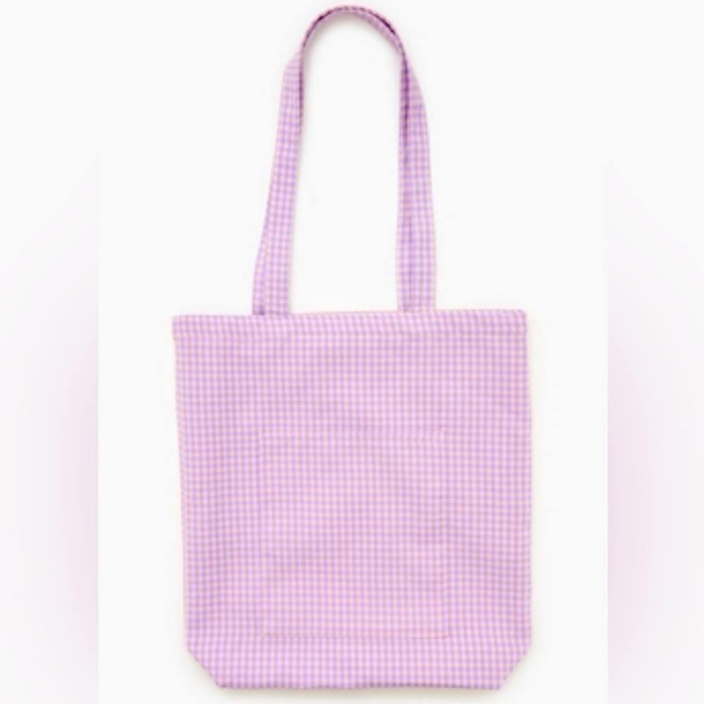 Forever 21 Purple and Pink Gingham Tote Bag